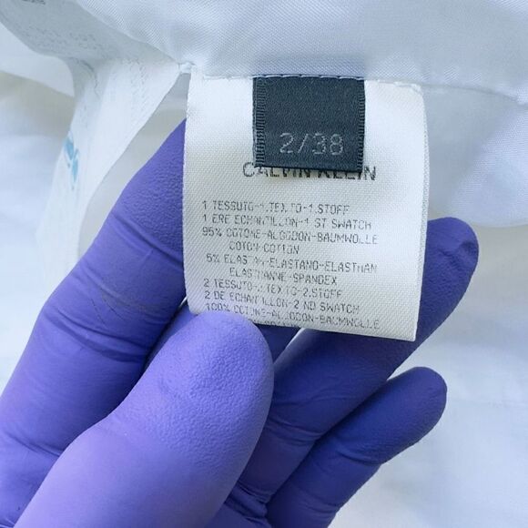 CALVIN KLEIN COLLECTION Made In Italy NWT White Cotton Spandex Bodycon Fitted Dr - Picture 7 of 16